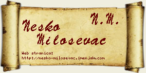 Neško Miloševac vizit kartica